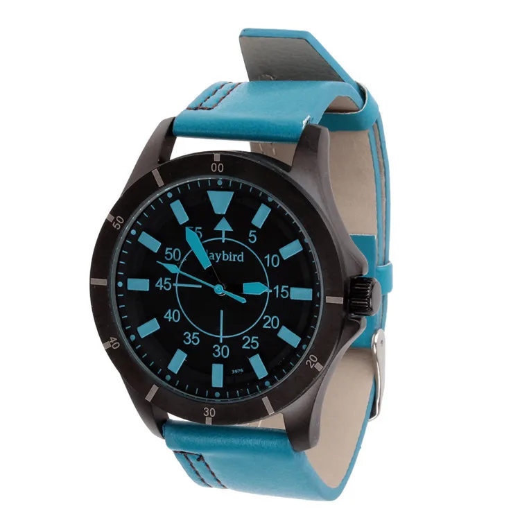 2015 Daybird PU Leather Strap Band Big Dial Watches Men Fashion Analog Quartz Sports Military Watch relojes mujer 2015 Fashion