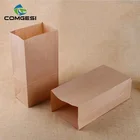 Low cost biodegradable recycled brown kraft paper custom food packaging bag