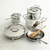 SGS non stick pans stainless steel cookware set 11 pcs OEM supported