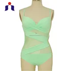 Hot sexy women one piece transparent bikini swimwear 2016