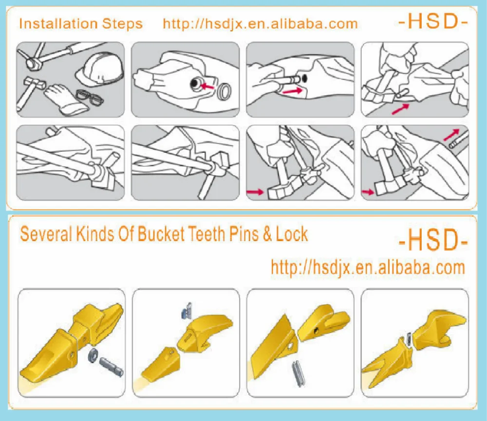 High quality long life working time bucket tooth pin various excavator bucket tooth pin XuGong50