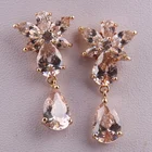 Fashion Top Quality Flower White Cubic Zircon Earring ,Stud Earring, Nickel & Lead Free earring