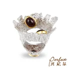 Special Design Wholesale Big Garnet Stone 925 Sterling Silver Jewelry Ring
