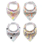 custom design 100% organic cotton and fleece bandana bib triangle baby bib
