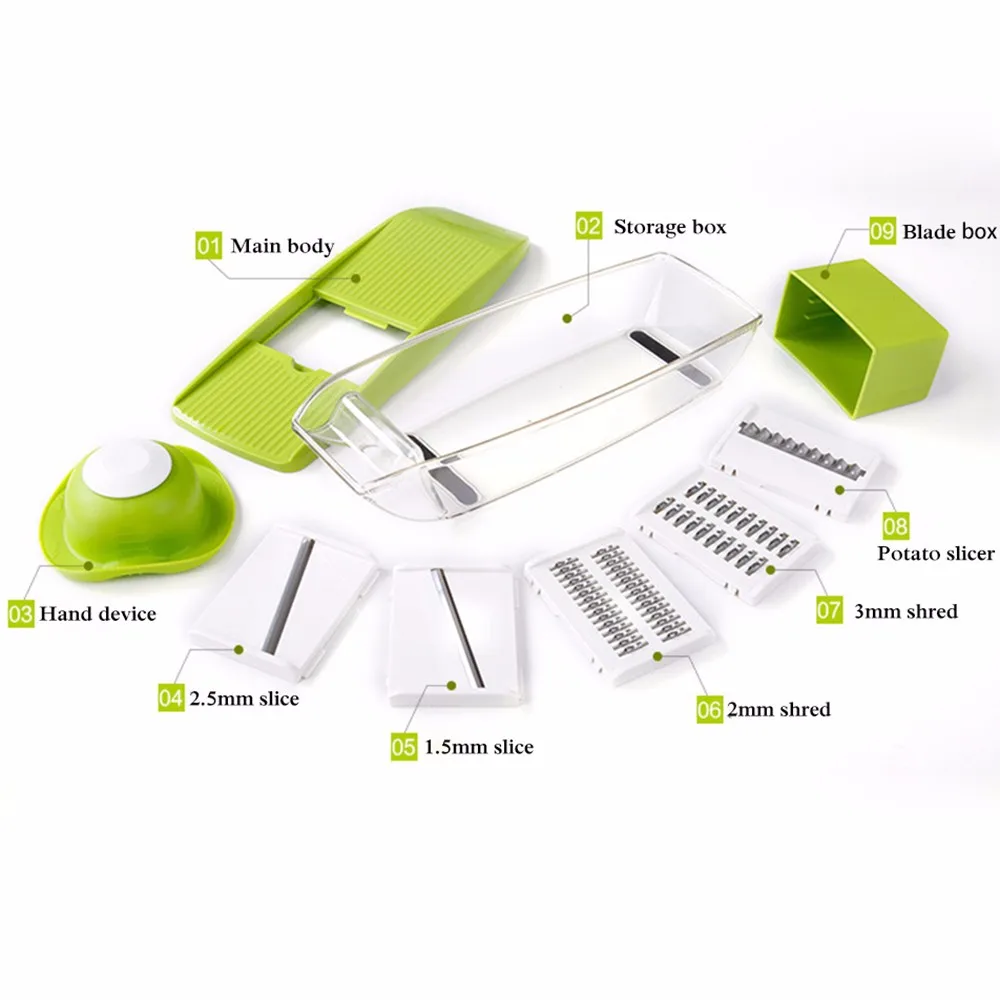 Kitchen Accessories Cooking Multi-functional Fruit Vegetable Cutter Slicer 4 Interchangeable Stainless Steel Blades tools KC1340