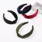 YIWU QIYUE Wide-brimmed Colorful Knitted Fabric Elegant Headband Elastic Hair Wraps For Women