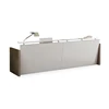 Office Long Front Desk Counter for Receptionists, Modern Reception Desk with 2 pcs Side Cabinet