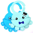 Amazon Hot Selling New Arrival Custom Colour Food Grade Silicone Waterproof Baby Bibs