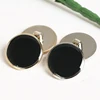 Quality 1 Hole Black Gold Button Sewing Coat Sweater Plastic Buttons For Clothing