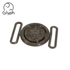 Fashion accessories zinc alloy metal interlocking belt buckle 40mm front closure buckle