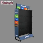 Logo Customization Display Shelf Metal Hot-sale Multiple Usage Metal Floor Gloves Display Shelf with Hook