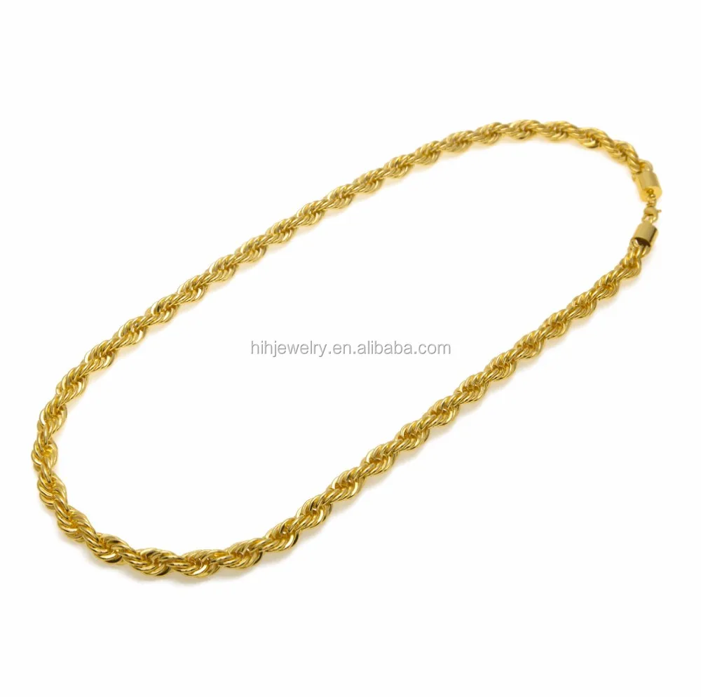 saudi gold jewelry french rope cable chain18k gold chain