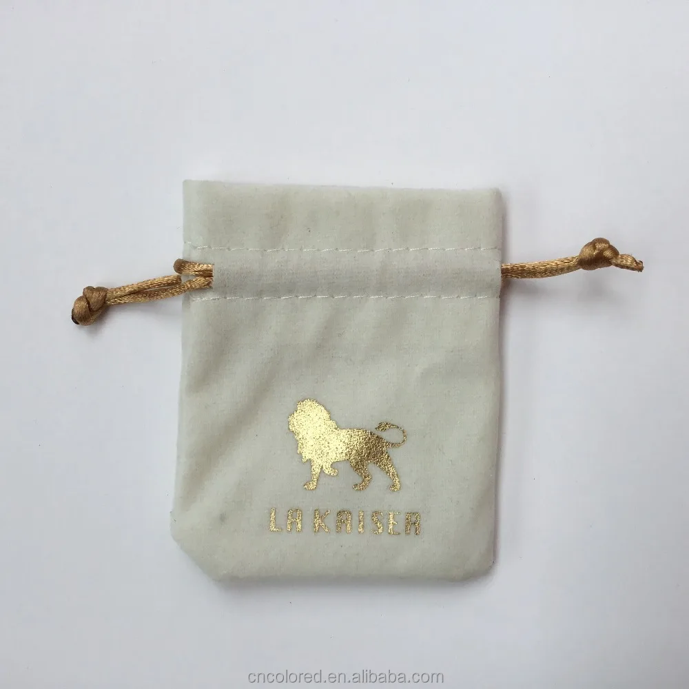 bag drawstring jewelry logo custom printed velvet pouch