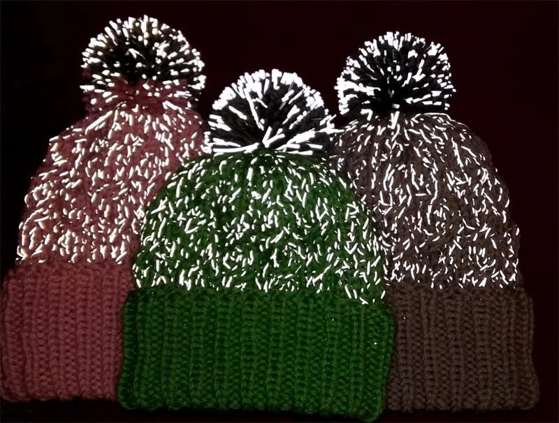 high visibility double side reflective thread for wool knitting for winter scarf