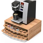 組み立てるリムーバブル 2 層竹木製コーヒー茶収納オーガナイザーのためと Kcup ポッドカプセル 18K カップホルダー k-カップ