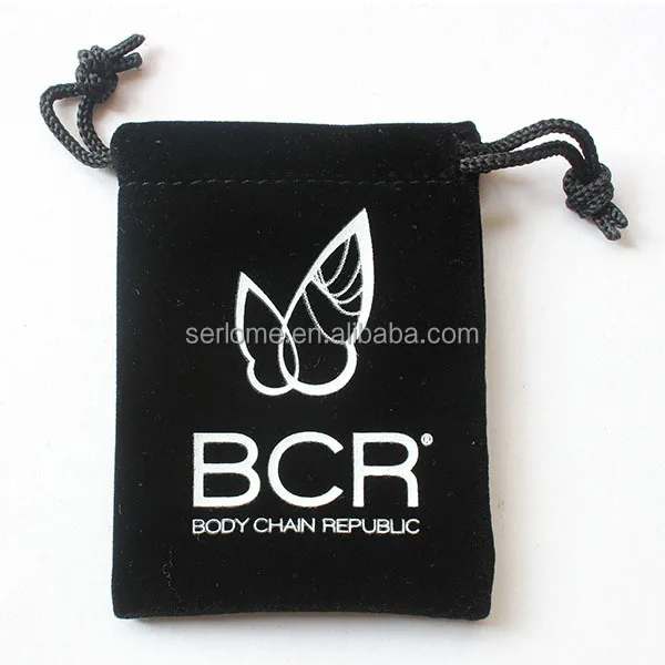 custom black velvet pouch organza pouch drawstring bag