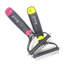 Stocked Feature Pet Dog Cat Hair Fur Flea Shedding Grooming Tools Stainless Steel Slicker Comb Brush