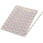 Hot sale paper straws in bulk 7.75" Printed Standard Paper Straws metallic silver paper drinking straw party supplies