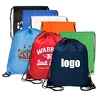 Factory Wholesale Low Price Custom Logo 210D Polyester Cheap Drawstring Bag
