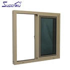 Bronze color non-thermal break aluminium cavity sliding glass windows