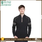 Wholesale black quarter zip woolen sweater cashmere pullover for men