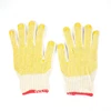 7 gauge white cotton liner with breathablity yellow color pvc dots good wear resistance working cotton gloves