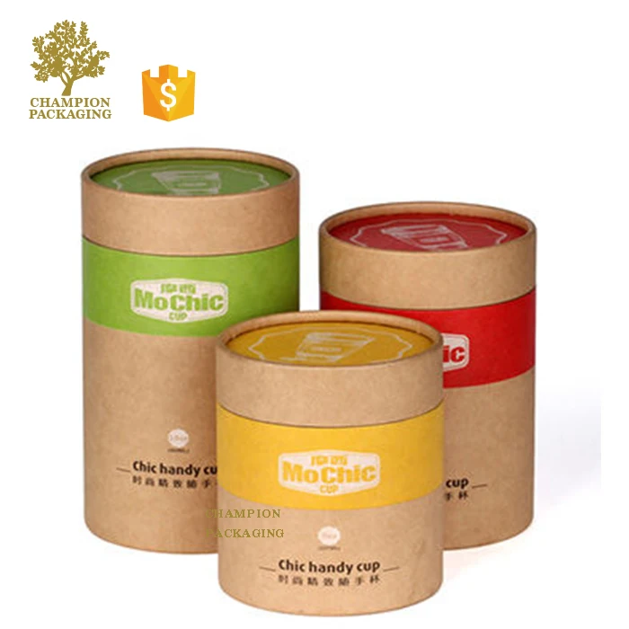 white cardboard round paper tube box cylinder box tea packaging