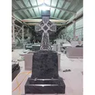 bahama blue parent cross shaped headstone, celtic cross headstones