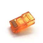 Orange RJ45 Male PCB Connector Computer Connector 8p8c Modular Plug For Network Cable Adapter