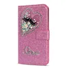 New Arrival Lovely Heart design Premium Glitter Leather Phone case Wallet for iPhone XS XS Max XR