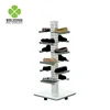 POS retail store metal rolling shoes display rack stand