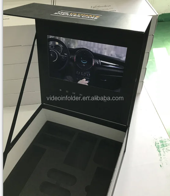 luxurious folded gift box lcd video brochure 10 inch box for