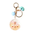 Hot Sale Handbag Decoration Use Car Key Ring Type Clear Plastic Custom Acrylic Liquid Glitter Keychain