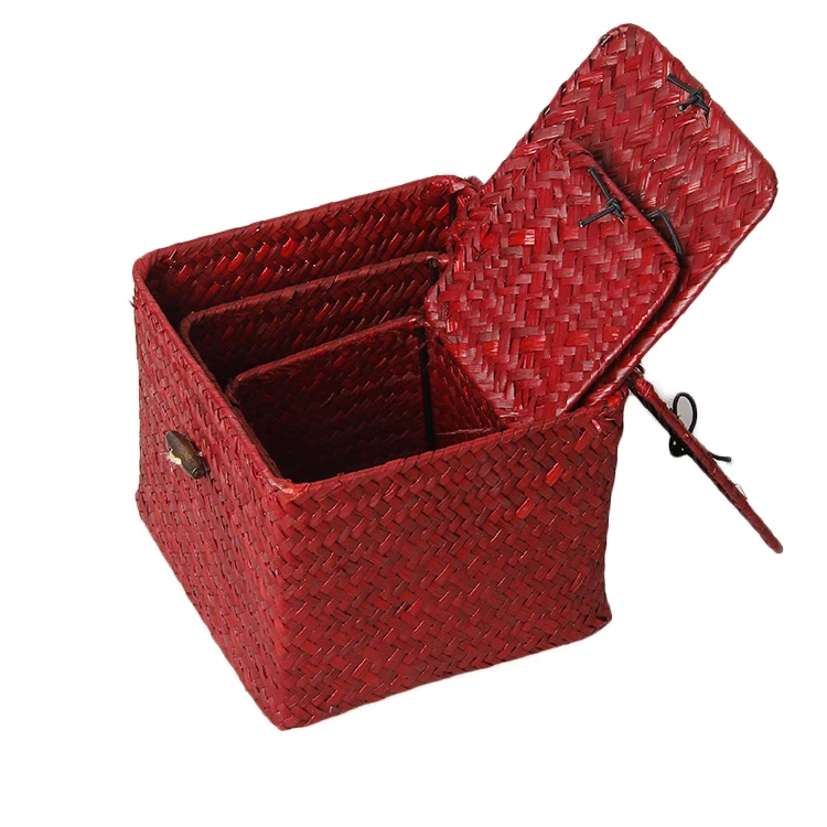 wholesale cheap handmade woven rectangular wicker basket