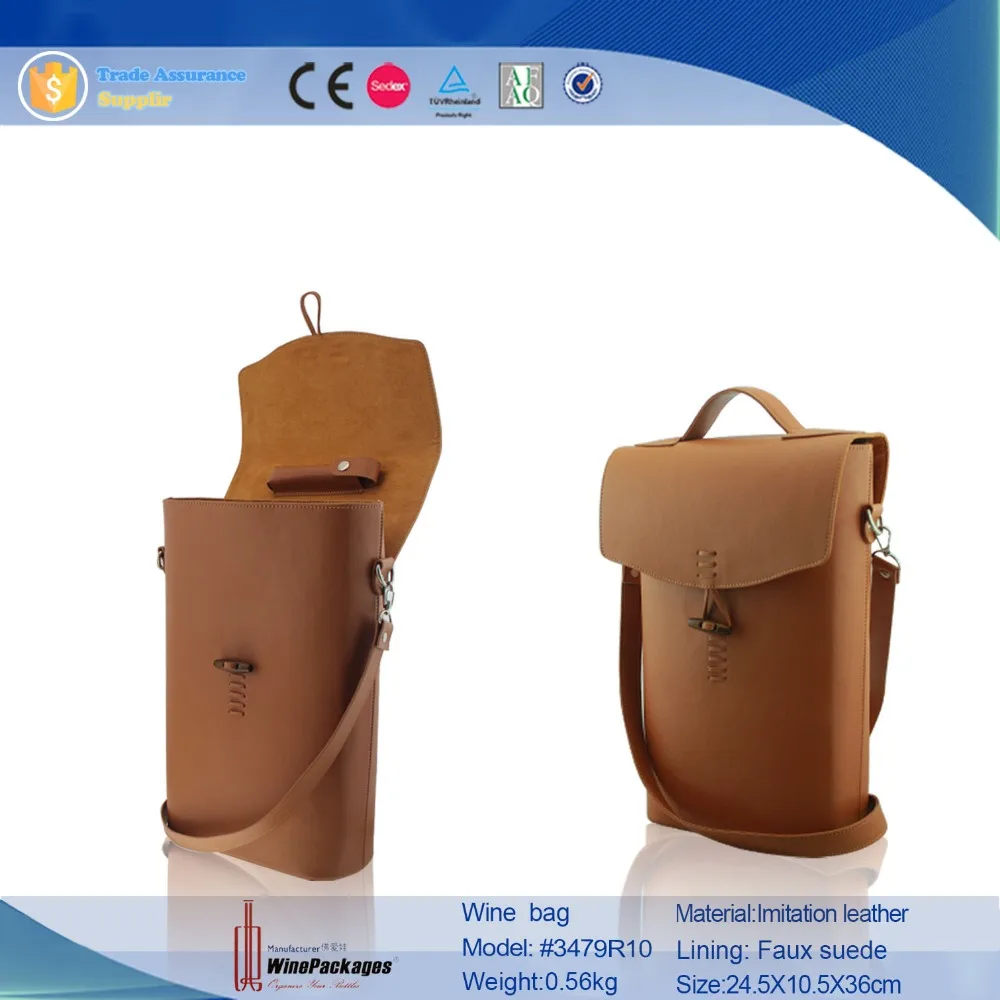 small leather gifts whiskey bottle holder wine bag