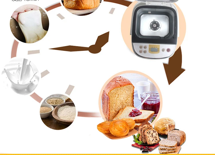 110v 60hz Bread Maker LED Display The Capacity 500g 750g Mini Bread Machine For Sale