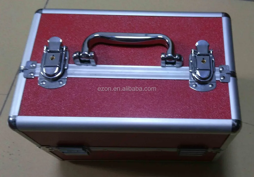 Professional aluminum hard makeup case,Portable aluminum makeup tool cosmetic case,Double-open aluminum makeup case