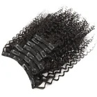 Top Grade Virgin Afro Kinky Curly Hair Extension Mongolian Afro Kinky Human Hair Clip Ins Natural 3B3C Kinky Hair