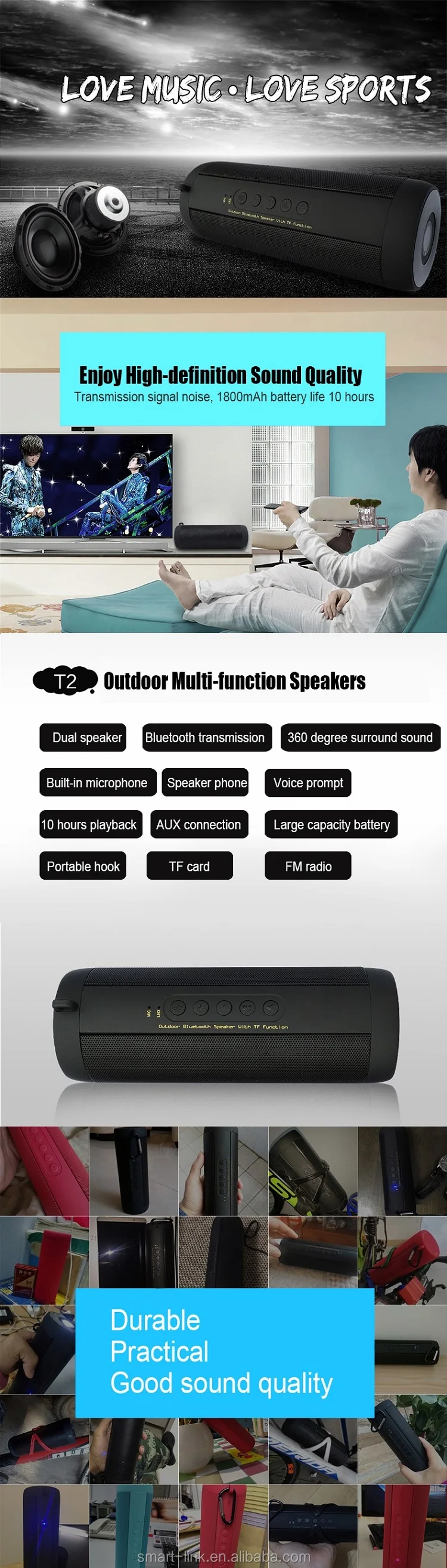 Professional waterproof with microphone outdoor Bluetooth speaker - ANKUX.COM