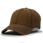Custom high quality blank leather brim Waterproof waxed canvas plain baseball cap