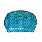 glitter mermaid sequin zip cosmetic makeup bag girl sparkle luxury cosmetic pouch with tassel