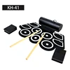 Percussion Musical Instruments Hand Roll Up Mini silicon foldable electronic drum kit with speaker