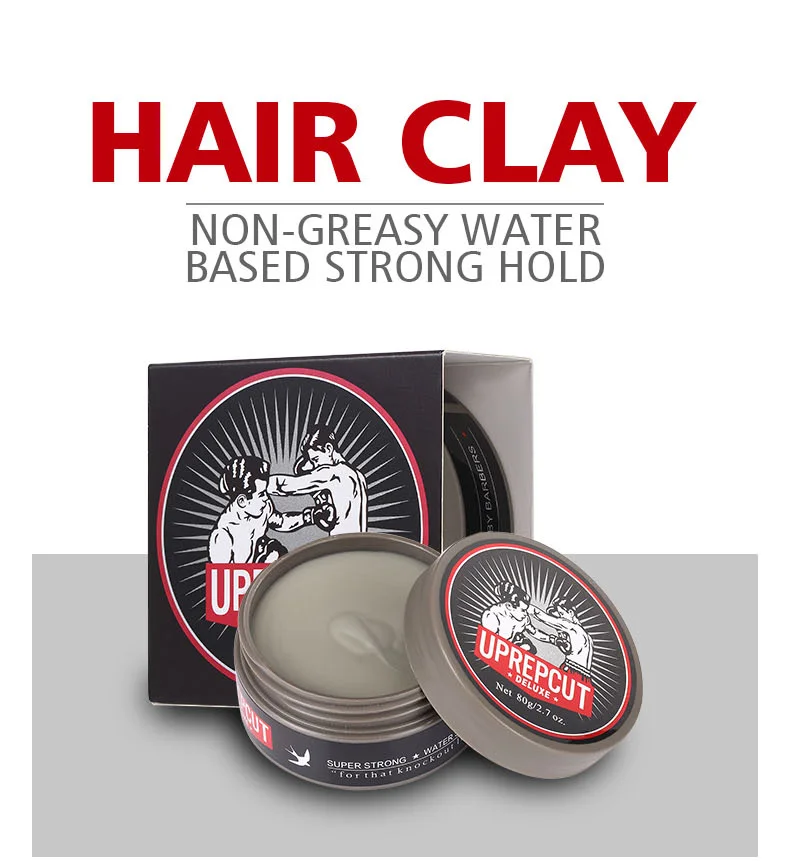 organic hard texture matt hair styling clay/wax with strong hold