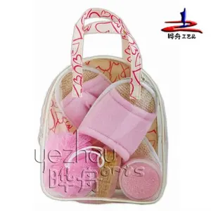 high quality bath gift set and accessories in pvc bag