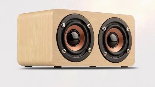 Dual-horn Wooden Wireless Portable Speaker With Bass Music Sound Intelligent Calls Handsfree TF Card Aux Mode - ANKUX.COM