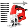 Hi-spec easy to use red rotary and oscillating tools electric jigsaw for metal and plastics diy cutting and sawing