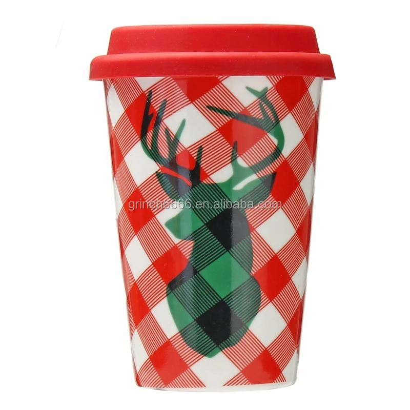 deer design ceramic mug for christmas gift