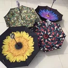 Rainproof Double Layers Customized Print Reverse Inverted Umbrella with C Shape Popular for Brazil Market