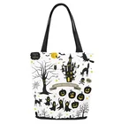cheap Pumpkin Moon Canvas Tote Bag Handbag Shoulder Bag for Women Girls natural cotton halloween tote bag