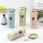 Plant bamboo fiber custom biodegradable double layer wheat straw water bottles